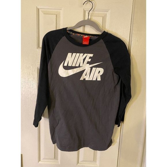 Nike Air 1990's Vintage Mens L 3/4 Sleeve Baseball Red Tag T Shirt; Size Small - Picture 1 of 5